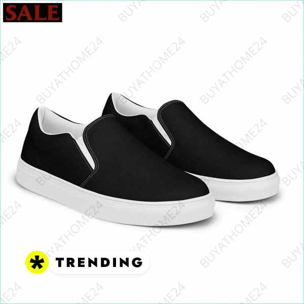 Herren- und Jungen-Canvas-Slipper in Größe 37-47 von BUYATHOME24, bequemer Slip-On mit Leinen-Design, textildruck