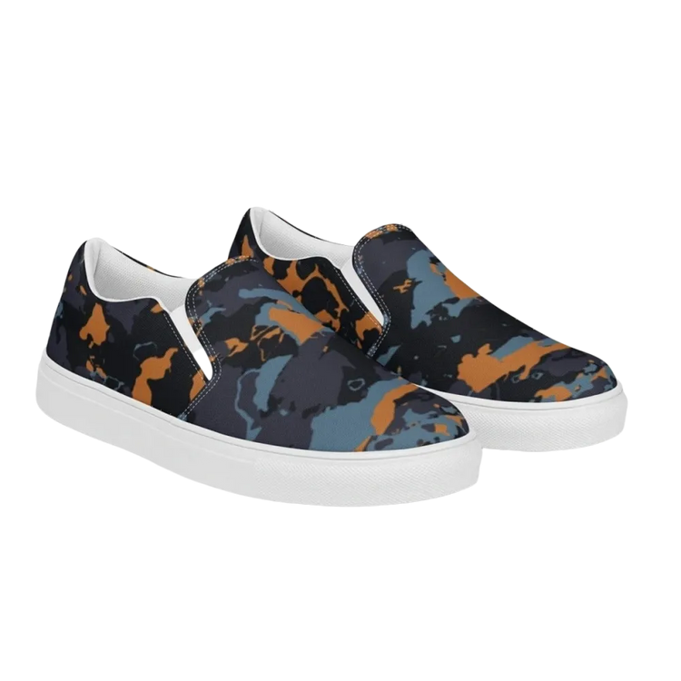 Herren Canvas Slipper von BUYATHOME24, atmungsaktive Leinen Slip-Ons, bequeme Schuhe in Größe 37-47, Textildruck.