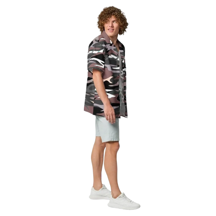 Unisex Kurzarmhemd von BUYATHOME24 in Camouflage mit UV-Schutz UPF50+, erhältlich in 2XS bis 6XL, aus Polyester.