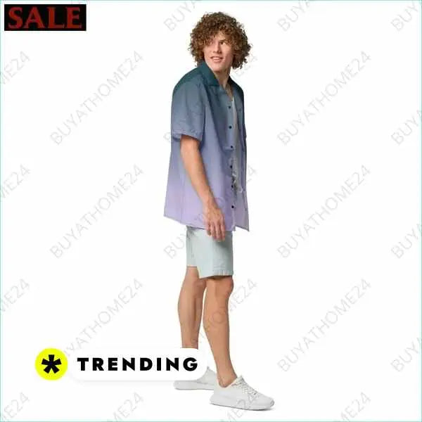 Unisex Kurzarmhemd aus Polyester von BUYATHOME24, atmungsaktiv, in 2XS-6XL, zeigt den Textildruck auf hellem Hintergrund.