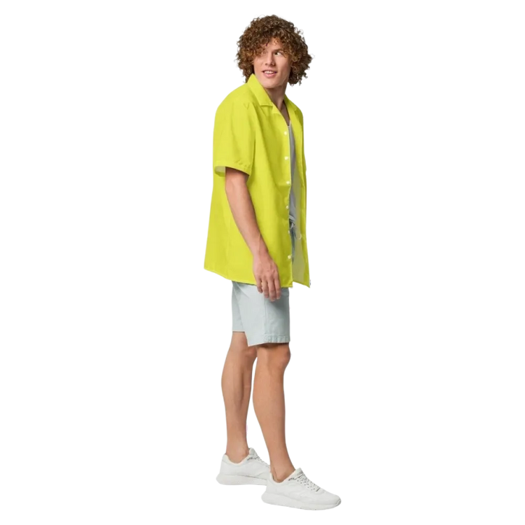 Unisex Kurzarmhemd von BUYATHOME24 in Gelb, atmungsaktiv mit UPF50+ Sonnenschutz, für Damen und Herren, 2XS bis 6XL.