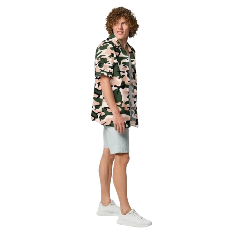 Unisex Tarnmuster Kurzarmhemd von BUYATHOME24, atmungsaktiv, in 2XS bis 6XL, mit Textildruck, für Herren