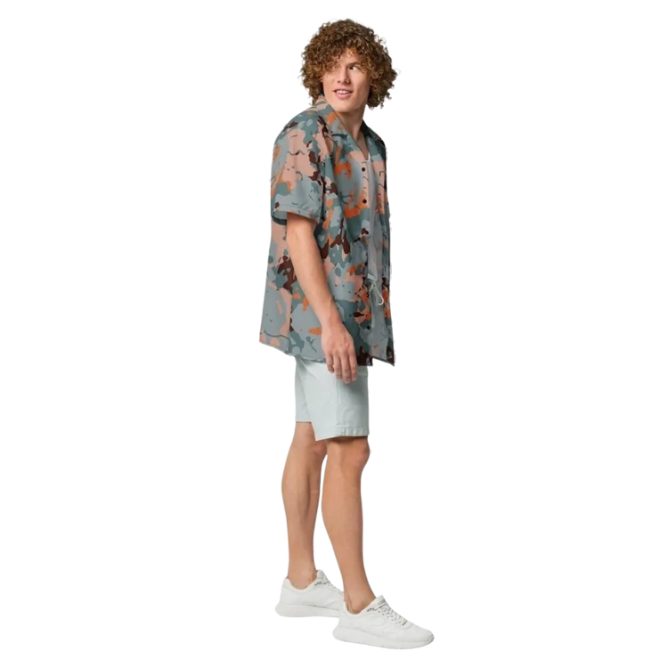 Unisex Kurzarmhemd aus atmungsaktivem Polyester mit Camouflage-Muster von BUYATHOME24 in 2XS bis 6XL.