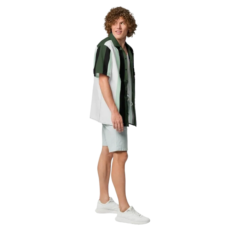 Unisex Kurzarmhemd von BUYATHOME24 mit gestreiftem Design, atmungsaktives Polyester, verfügbar in 2XS bis 6XL, für Herren