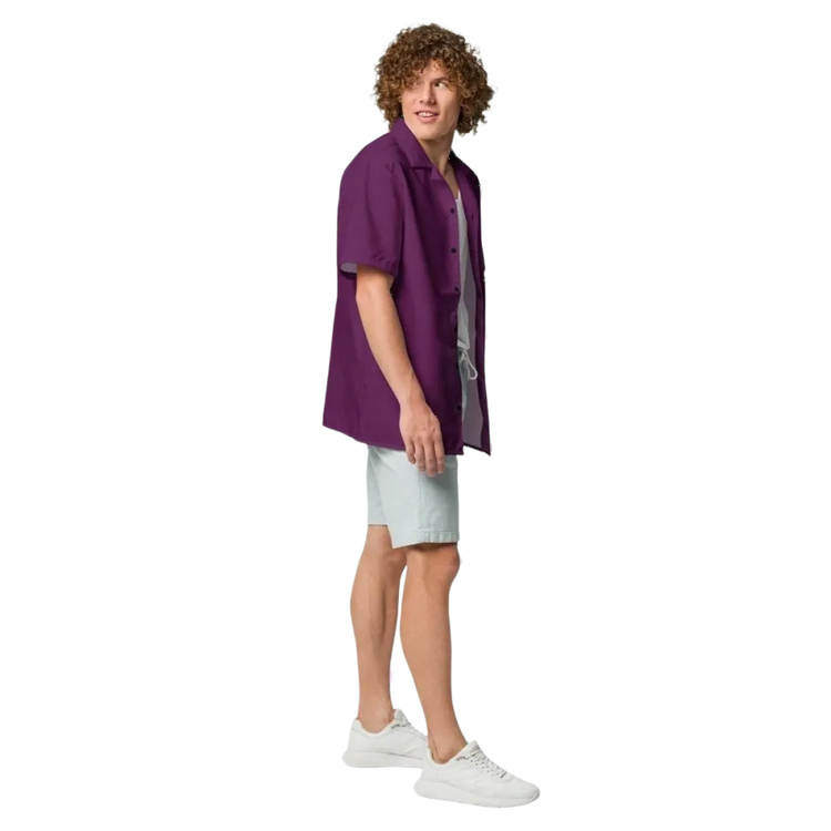 Unisex Kurzarmhemd von BUYATHOME24 in Lila, atmungsaktiv, UV-Schutz, für 2XS bis 6XL, mit Textildruck, Herrenmodell