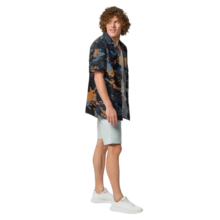 Unisex Kurzarmhemd von BUYATHOME24 mit Camouflage-Design aus Polyester, in Größen 2XS bis 6XL, für Herren.