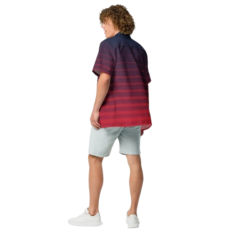 Unisex Kurzarmhemd in Rot mit Streifen, polyester, für Damen und Herren, Größen 2XS bis 6XL, von BUYATHOME24