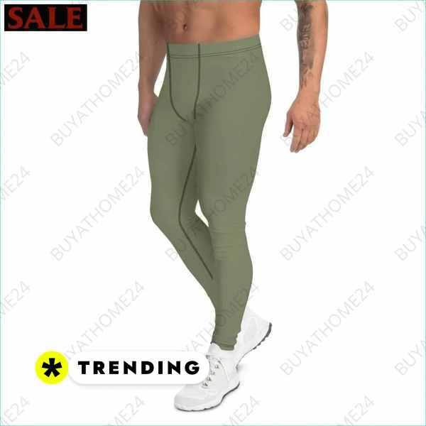 Atmungsaktive Herren Sportleggings von BUYATHOME24 in XS bis 3XL, mit Textildruck, für Lauf- und Fitnessaktivitäten.
