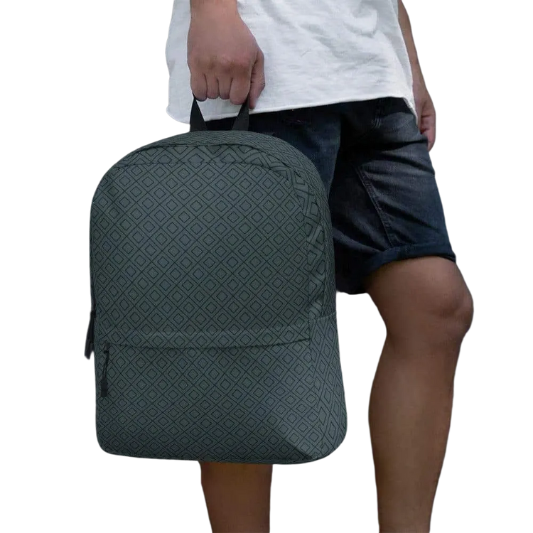 Wasserabweisender Laptop Rucksack von BUYATHOME24, Herrenmodell, 42x31x10cm, aus Polyester mit Textildruck.