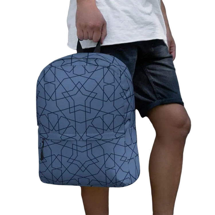 Wasserabweisender Laptop Rucksack für Herren, 15 Zoll, mit Textildruck, Maße 42x31x10cm, von BUYATHOME24