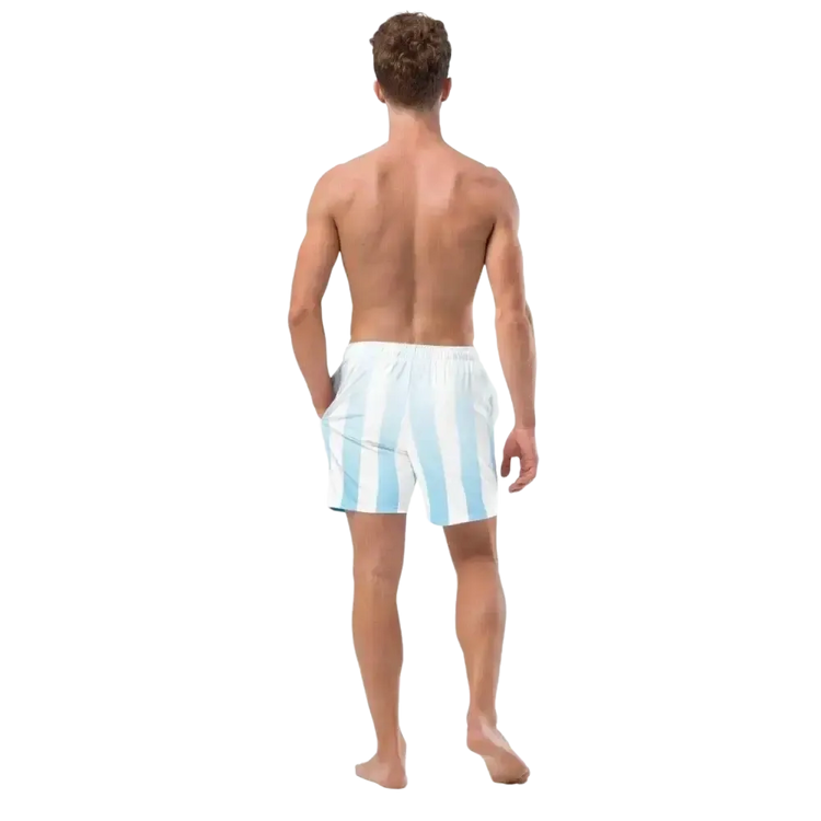 Herren Badeshorts mit Streifenmuster, UV-Schutz 50+, Stretchmaterial, personalisierbar, für Damen, in 2XS-6XL, von BUYATHOME24