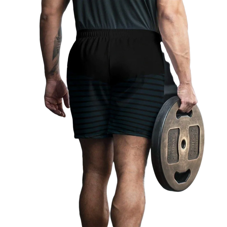 Herren Sportshorts von BUYATHOME24, wasserabweisend mit UV-Schutz 50+, in XS bis 3XL, detailreiche Textildruck-Design.