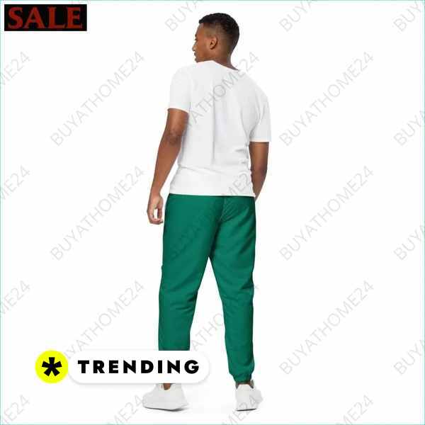 Unisex Trainingshose in Grün, wasserabweisend und atmungsaktiv, in XS bis 3XL, von BUYATHOME24, sportliche Sporthose für Herren
