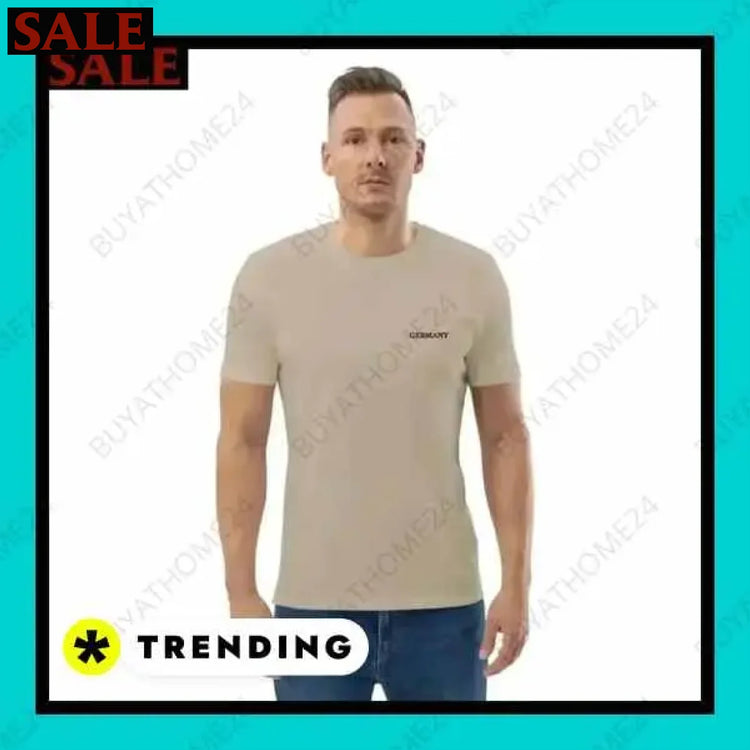 Herren T-Shirt aus Baumwolle mit stilvollem Design und passender Baseball Cap Textildruck BUYATHOME24, T-Shirts BUYATHOME24, Hoodies BUYATHOME24, Hosen BUYATHOME24, Jacken BUYATHOME24, Schuhe BUYATHOME24