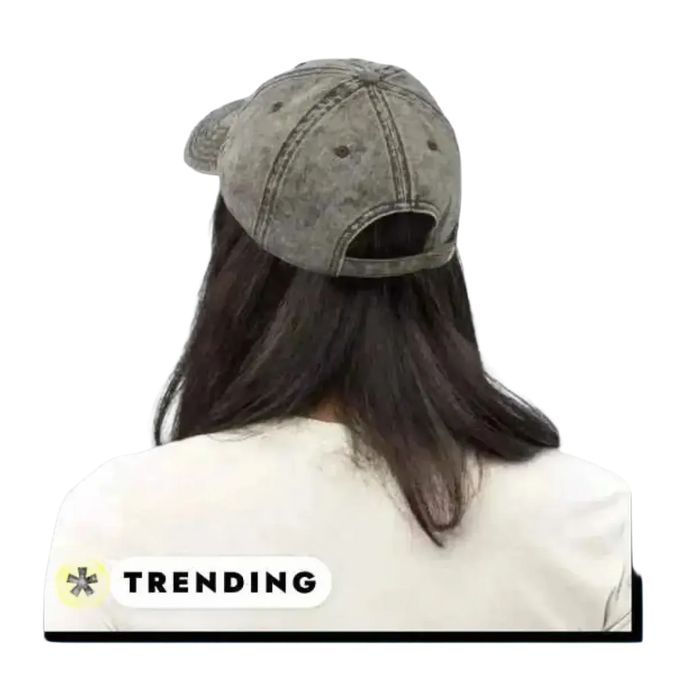 Damen Vintage-Baseballcap aus Baumwolle mit verstellbarem Umfang, stilvoller Look, Größe 47-59 cm