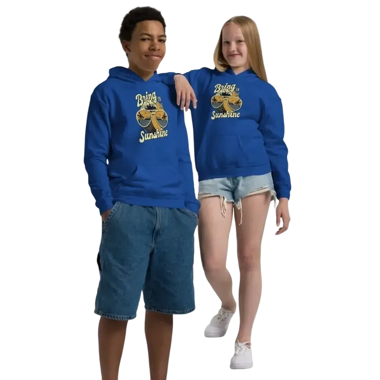 Personalisierbarer Kinder Hoodie aus Baumwolle mit Grafik, unisex, in XS bis XL, für Jungen, mit Druck in Royalblau.