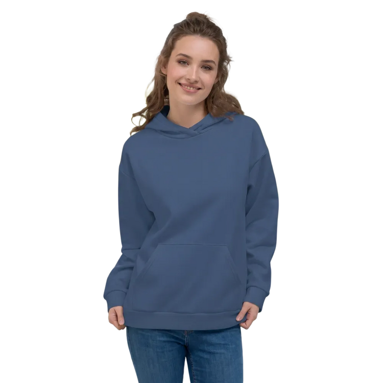 Unisex Hoodie mit Allover-Print in Blau, Baumwollmaterial, bequem, für Damen und Herren, in XS bis 3XL, von BUYATHOME24