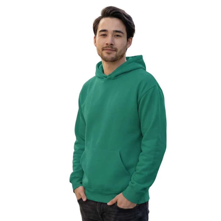 Grüner Unisex Hoodie mit Allover-Print, BUYATHOME24, in XS bis 3XL, weiches Material und modischer Look.