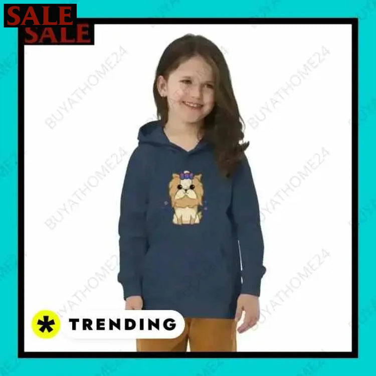 Mädchen Hoodie aus Baumwolle für Kinder von 4 bis 12 Jahren Textildruck BUYATHOME24, T-Shirts BUYATHOME24, Hoodies BUYATHOME24, Hosen BUYATHOME24, Jacken BUYATHOME24, Schuhe BUYATHOME24