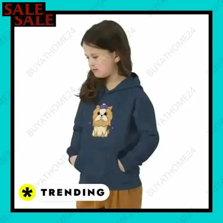 Mädchen Hoodie aus Baumwolle für Kinder von 4 bis 12 Jahren Textildruck BUYATHOME24, T-Shirts BUYATHOME24, Hoodies BUYATHOME24, Hosen BUYATHOME24, Jacken BUYATHOME24, Schuhe BUYATHOME24