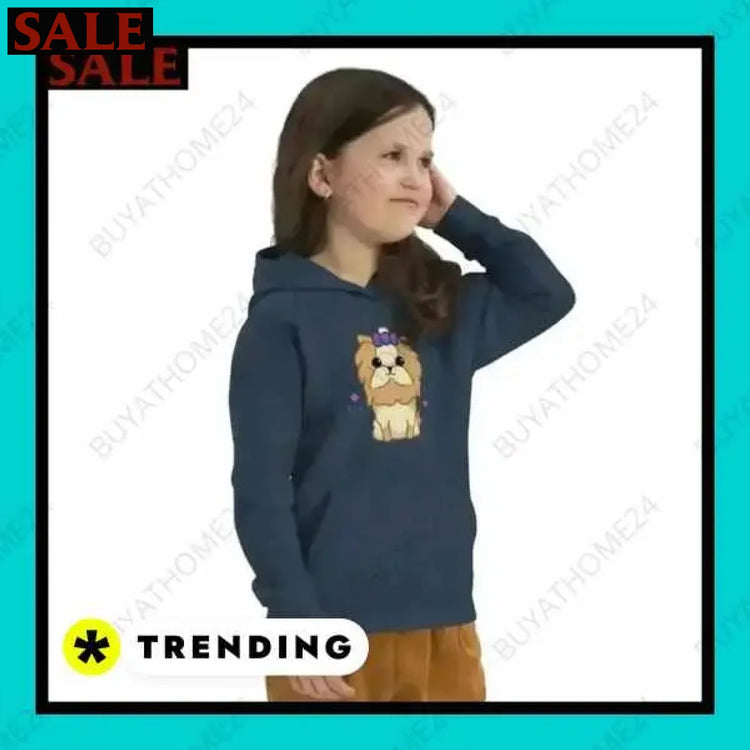 Mädchen Hoodie aus Baumwolle für Kinder von 4 bis 12 Jahren Textildruck BUYATHOME24, T-Shirts BUYATHOME24, Hoodies BUYATHOME24, Hosen BUYATHOME24, Jacken BUYATHOME24, Schuhe BUYATHOME24