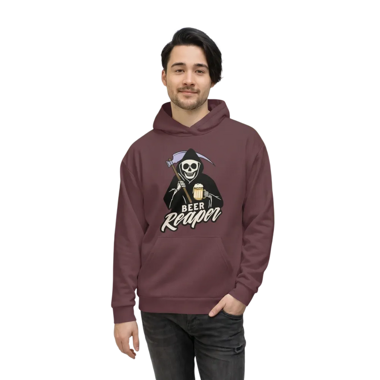 Unisex Baumwoll-Kapuzenpullover mit Rückenprint in XS-3XL, bequem und bedruckbar, in verschiedenen Farben.