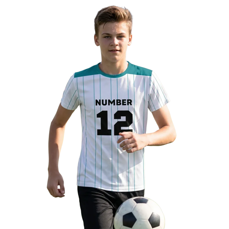 Unisex Kinder Fußball Sportshirt in Jersey, in Größe 134-170 cm, mit sportlichem Design, von BUYATHOME24