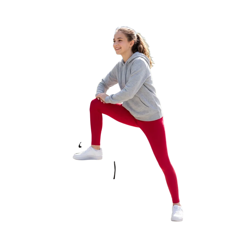 Kinder Sport-Leggings mit UV-Schutz, personalisierbar, in Größe 164 cm, blaue Leggings mit elastischem Bund und UV-Schutz.