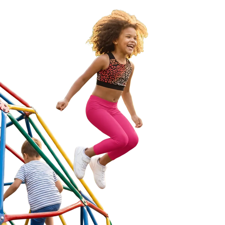 Kinder-Sportleggings mit UV-Schutz und 4-Wege-Stretch, für Kinder von 92-128 cm, in lebhaften Farben, von BUYATHOME24