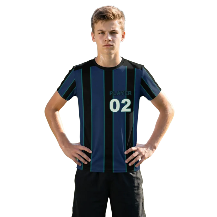 Unisex Kinder-Sportshirt von BUYATHOME24 mit UV-Schutz, Fußball-Design, in den Größen 134-170 cm, atmungsaktives Material