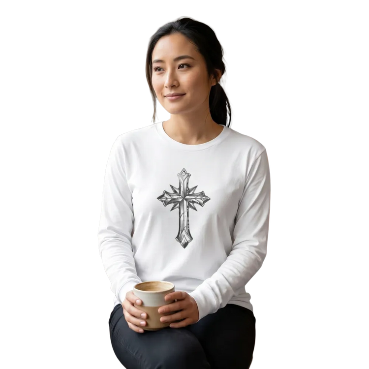 Unisex Sweatshirt mit Kreuzmotiv, langärmlig, bedruckbar, in verschiedenen Größen S-4XL, von BUYATHOME24