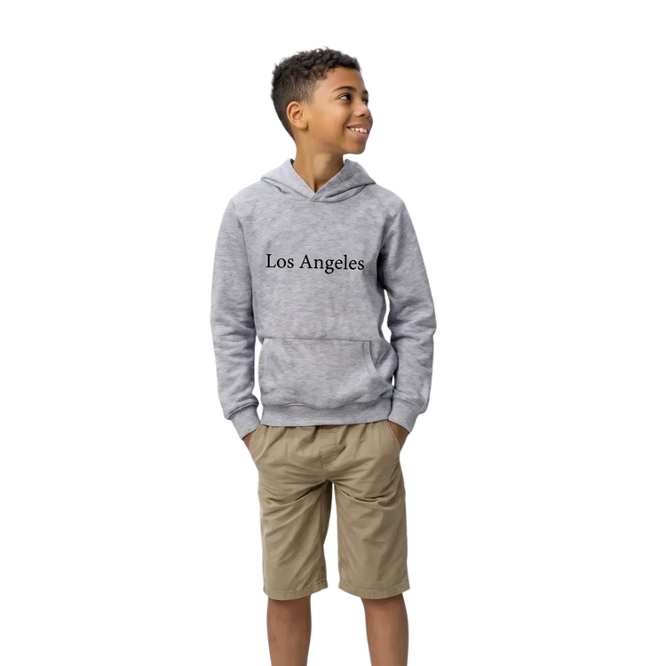 Grafik Kinder Hoodie von BUYATHOME24, Baumwolle, Unisex Kapuzenpullover mit Los Angeles Design für Kinder 4-12 Jahre