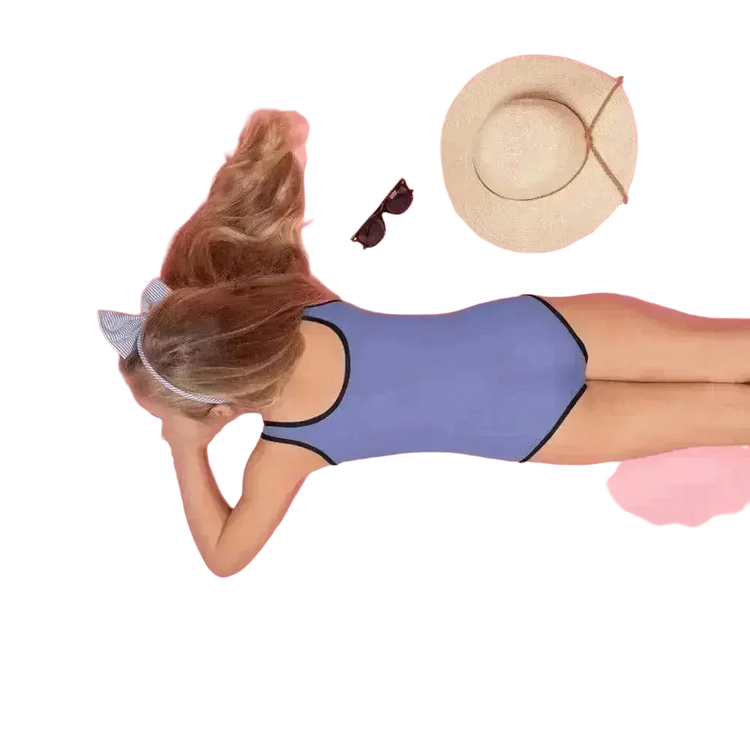 Badeanzug für Kinder mit UV-Schutz 40 von BUYATHOME24, stretchbar und bedruckbar, in Größe 92-128 cm, Mädchenmode