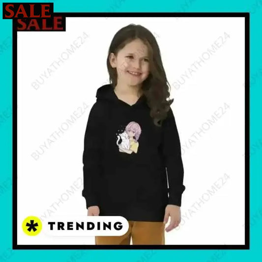 Kapuzenpullover Mädchen Hoodie 4 Jahre - 12 Jahren Textildruck BUYATHOME24, T-Shirts BUYATHOME24, Hoodies BUYATHOME24, Hosen BUYATHOME24, Jacken BUYATHOME24, Schuhe BUYATHOME24