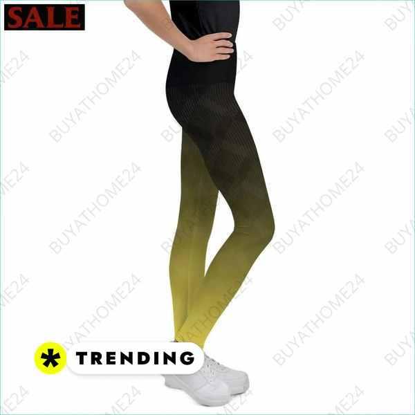 Unisex Kinder Sport-Leggings von BUYATHOME24 in 134-170 cm, UV-Schutz, bequemes Textildruck-Design für aktive Kinder