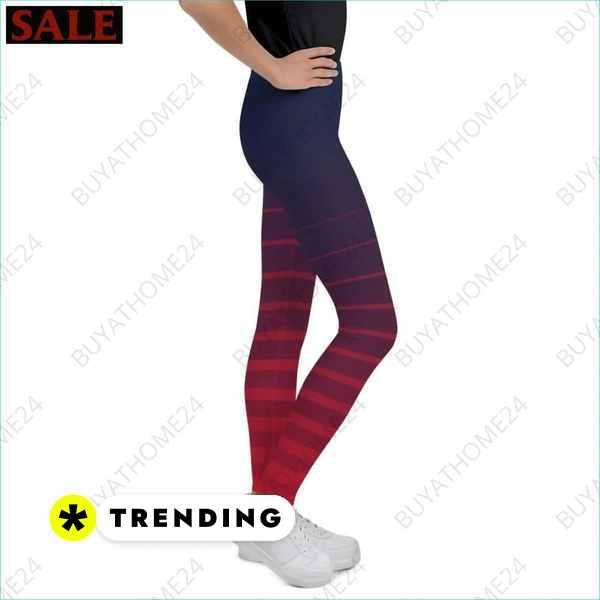Unisex Kinder Sport-Leggings von BUYATHOME24 in 134-170 cm mit UV-Schutz, bequemes Textildruck-Design für Mädchen
