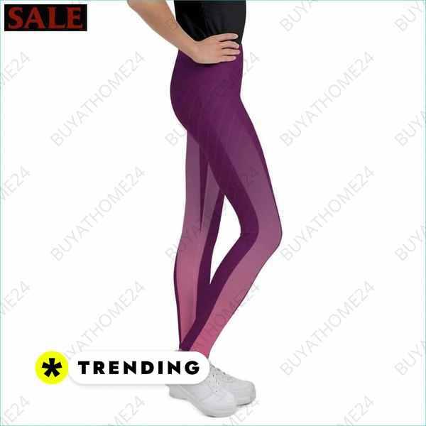 Unisex Kinder-Sport-Leggings von BUYATHOME24, UV-Schutz, für Mädchen, Größe 134-170 cm, mit textildruck.