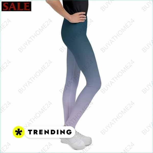Unisex Kinder-Sport-Leggings von BUYATHOME24 in 134-170 cm mit UV-Schutz, geeignet für Mädchen, textildruck, bequem und sportlich.