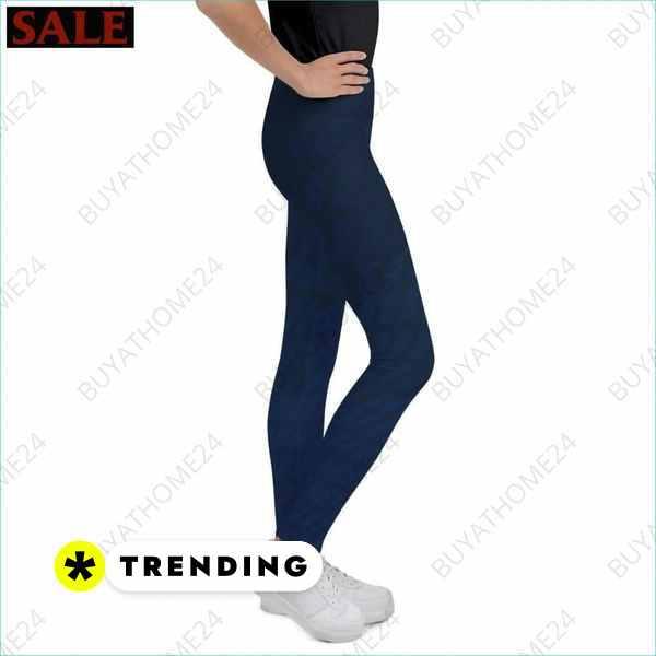 Unisex Kinder Sport-Leggings von BUYATHOME24, UV-Schutz, 4-Wege-Stretch, für Mädchen, 134-170 cm, textildruck