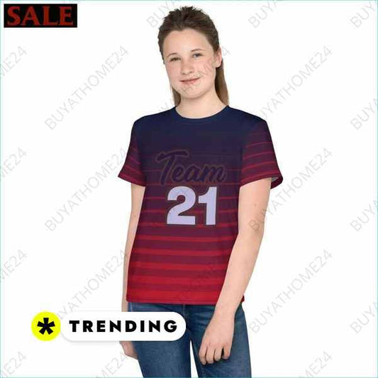 SALE % Kinder Sportshirt I Unisex Fußball T-Shirt 134 cm - 170 cm BUYATHOME24®