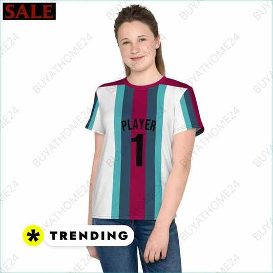 SALE % Kinder Sportshirt I Unisex Fußball T-Shirt 134 cm - 170 cm BUYATHOME24®