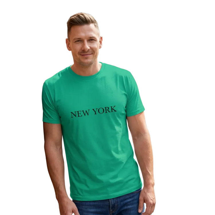 Grafik Unisex T-Shirt aus 100% Baumwolle mit New York Design, verfügbar in den Größen S bis 5XL, bedruckbar.