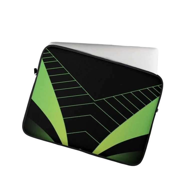 Neopren Laptoptasche für MacBook und iPad, wasserabweisend, 13 und 15 Zoll, in Schwarz mit Druck, von BUYATHOME24