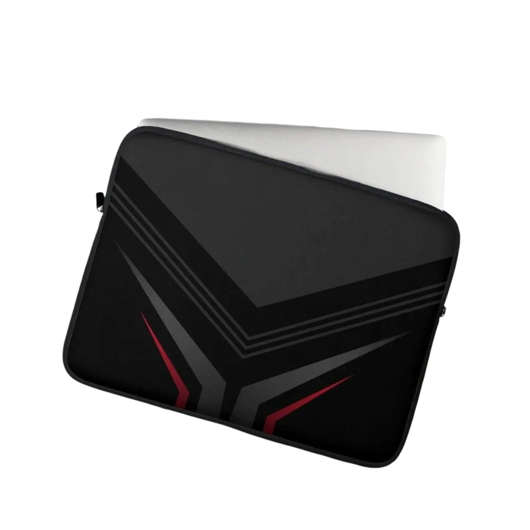 Neoprentasche für MacBook und iPad, 13 und 15 Zoll, mit Kunstfell-Futter, schwarz, softes Neopren, schützende Laptoptasche von BUYATHOME24
