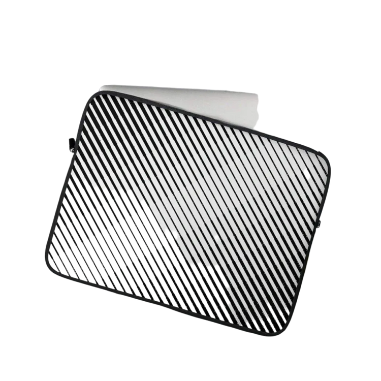 Neopren-Laptoptasche für MacBook 13 oder 15 Zoll mit Kunstfell-Innenfutter von BUYATHOME24, schützt und transportiert das Notebook.