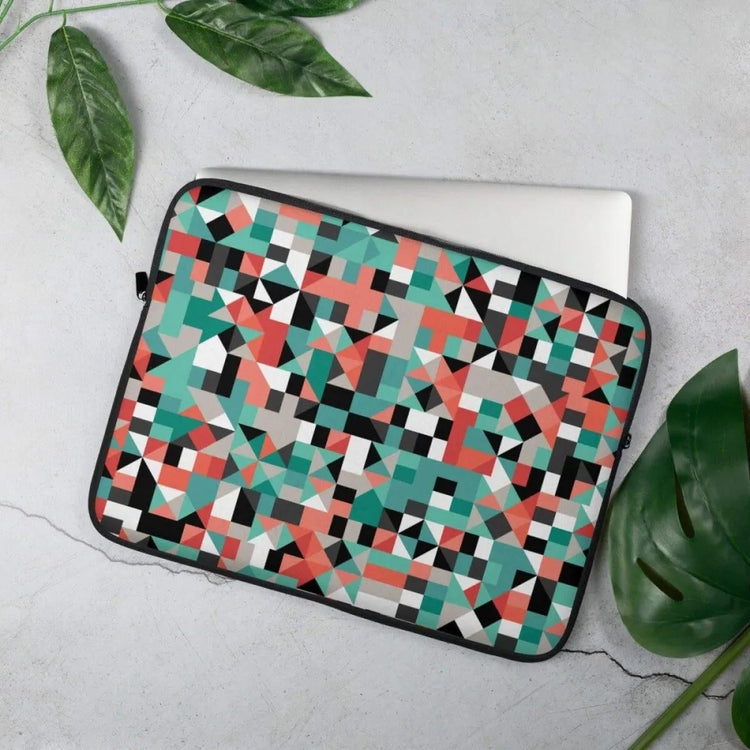 Laptoptasche aus Neopren mit Kunstfell-Innenfutter und Textildruck für 13 und 15 Zoll Laptops, von BUYATHOME24.