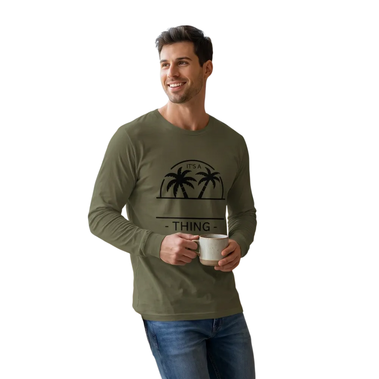 Unisex Palmen Design Sweatshirt von BUYATHOME24, langarm, bedruckbar, in XS bis 2XL, mit stilvollem Palmenmuster.