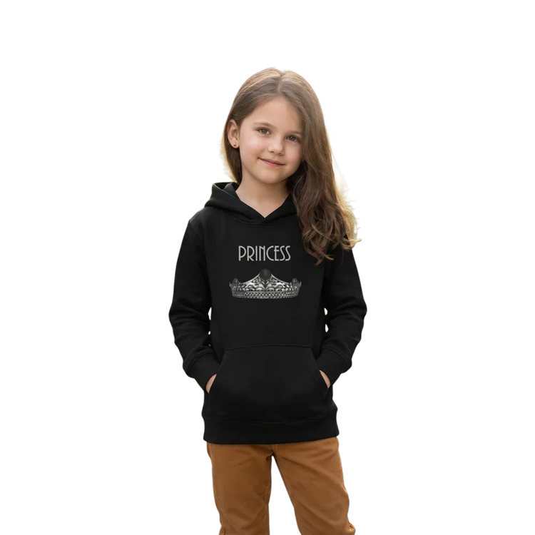 Blauer Baumwoll-Hoodie für Mädchen mit Princess-Grafik, Kapuzenpullover für 4-12 Jahre, von BUYATHOME24