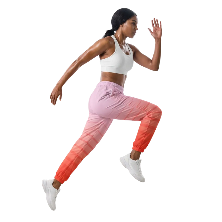 Rosa unisex Trainingshose aus wasserabweisendem Polyester, XS bis 3XL, bequem und sportlich für sportliche Aktivitäten.