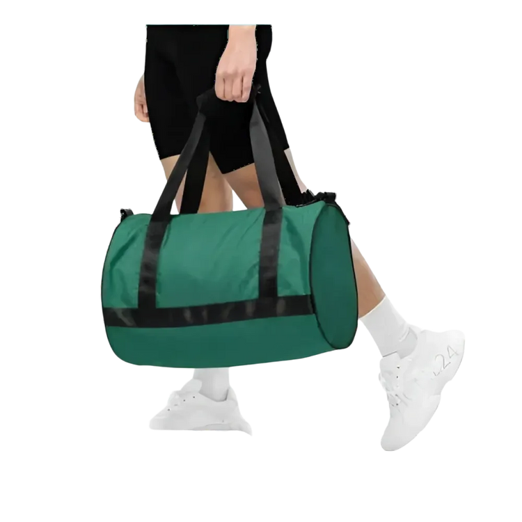 Runde Sporttasche von BUYATHOME24, Dufflebag für Training und Fitness, mit robustem Griff und geräumigem Innenraum.